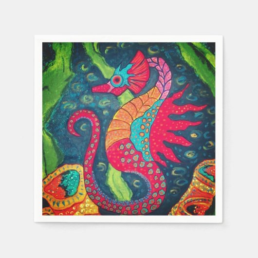 Serviette En Papier Papier Seahorse (Devant)
