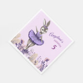 Serviette En Papier Papier serviette avec mignon lapin de ballerine. (Coin)