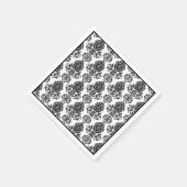 Serviette En Papier Papier serviette-noir Damas (Coin)