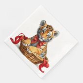 Serviette En Papier Papier serviette, petit tigre dans un panier (Coin)