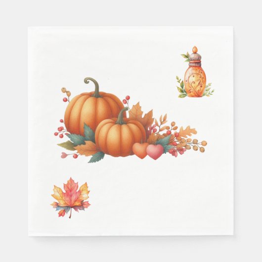 Serviette En Papier Papier serviette Rustique Baby shower d'automne se (Devant)