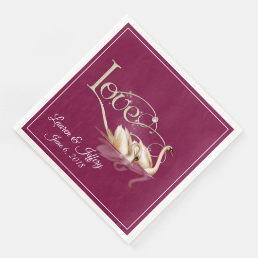 Serviette En Papier Papier serviettes - Aimer les cygnes (Coin)