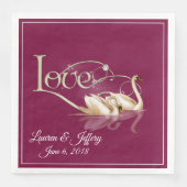 Serviette En Papier Papier serviettes - Aimer les cygnes (Devant)