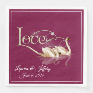 Serviette En Papier Papier serviettes - Aimer les cygnes