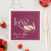 Serviette En Papier Papier serviettes - Aimer les cygnes (En situation)