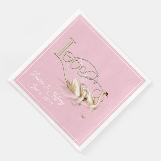Serviette En Papier Papier serviettes - Aimer les cygnes (Coin)