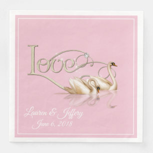 Serviette En Papier Papier serviettes - Aimer les cygnes