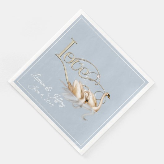 Serviette En Papier Papier serviettes - Aimer les cygnes (Coin)