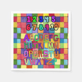 Serviette En Papier Papier serviettes, Alphabet couleurs Numéros (Devant)