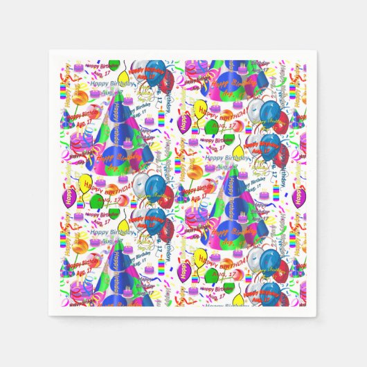 Serviette En Papier Papier serviettes Août, 17 Anniversaire (Devant)