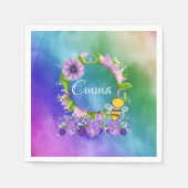 Serviette En Papier Papier serviettes, aquarelles Floral Bumblebebe (Devant)