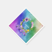 Serviette En Papier Papier serviettes, aquarelles Floral Bumblebebe (Coin)