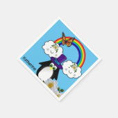 Serviette En Papier Papier serviettes, arc-en-ciel nuages Penguin (Coin)