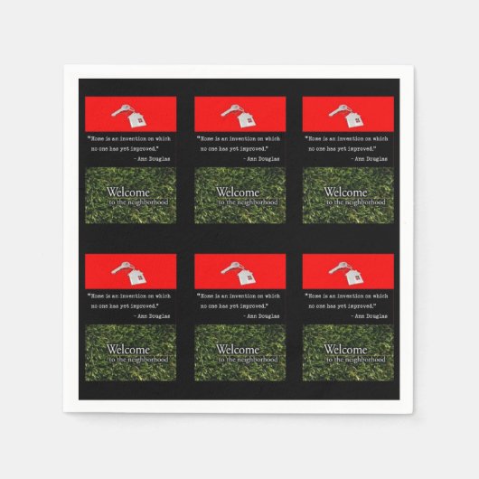 Serviette En Papier Papier serviettes Bienvenue dans le quartier (Devant)