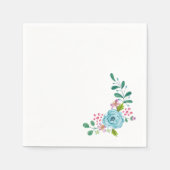 Serviette En Papier Papier serviettes, bleu et blanc serviettes Floral (Devant)