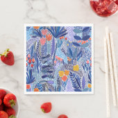 Serviette En Papier Papier serviettes bleu exotique sur blanc (En situation)