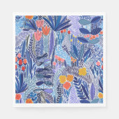 Serviette En Papier Papier serviettes bleu exotique sur blanc (Devant)