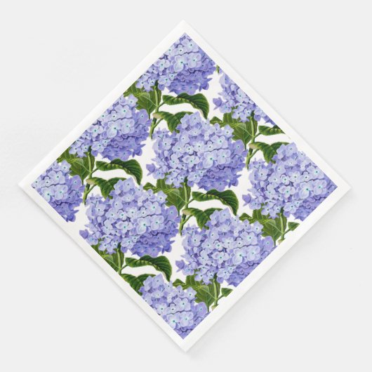 Serviette En Papier Papier Serviettes Bleu Hydrangeas Dîner Papier Ser (Coin)