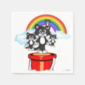 Serviette En Papier Papier serviettes, Chat noir arc-en-ciel (Devant)