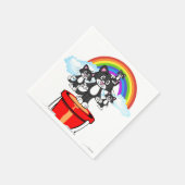 Serviette En Papier Papier serviettes, Chat noir arc-en-ciel (Coin)