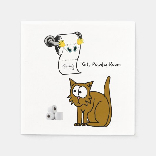 Serviette En Papier Papier Serviettes, Chat Poudre Salle Bain Toilette (Devant)