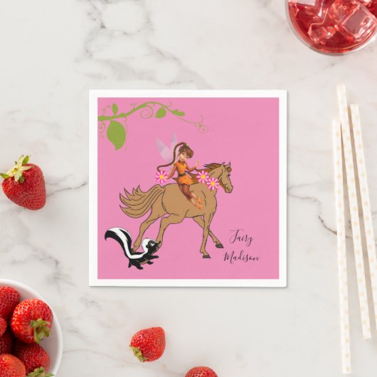Serviette En Papier Papier serviettes, Cheval Fairy Skunk Floral (En situation)