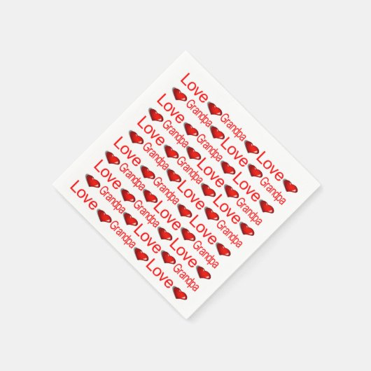 Serviette En Papier Papier serviettes, Coeurs rouges Aimer grand-père (Coin)
