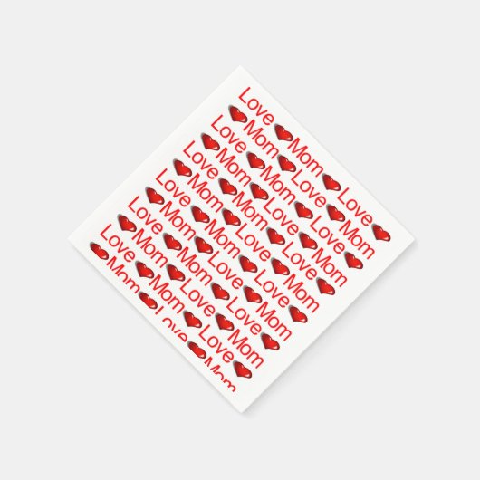 Serviette En Papier Papier serviettes, Coeurs rouges Aimer maman (Coin)