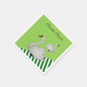 Serviette En Papier Papier serviettes, Cygnes Vert Blancs (Coin)