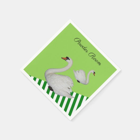 Serviette En Papier Papier serviettes, Cygnes Vert Blancs (Coin)