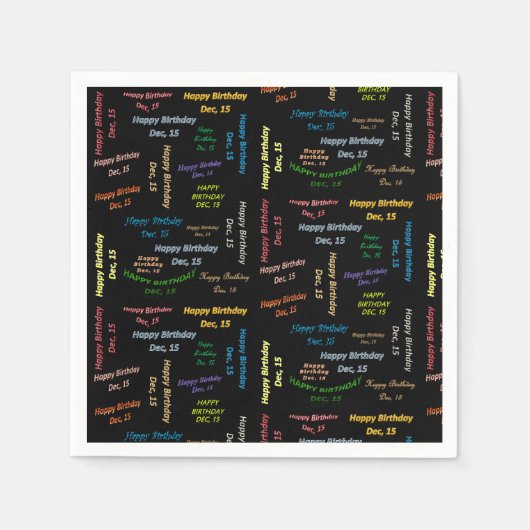 Serviette En Papier Papier serviettes Décembre, 15 Anniversaire (Devant)