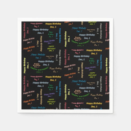 Serviette En Papier Papier serviettes décembre, 1er anniversaire (Devant)