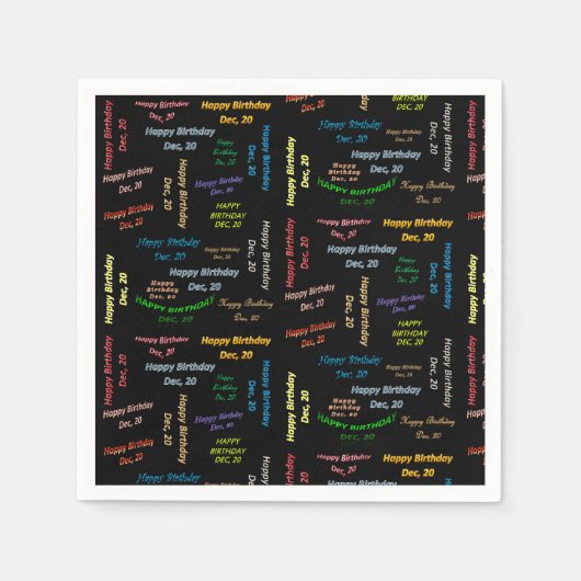 Serviette En Papier Papier serviettes Décembre, 20 Anniversaire (Devant)