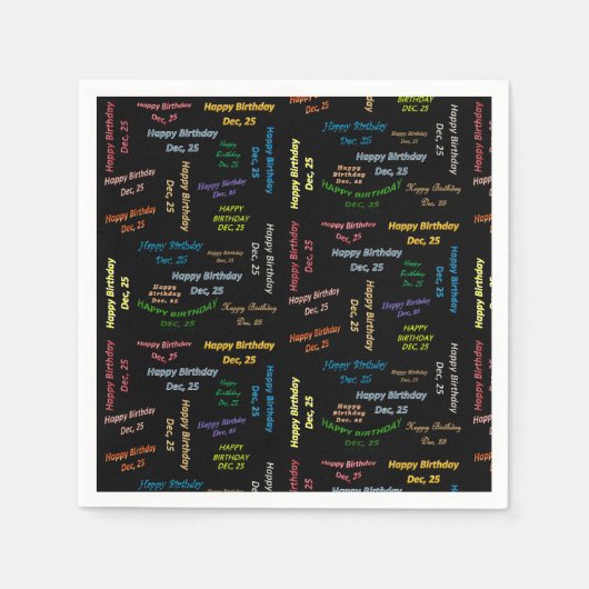 Serviette En Papier Papier serviettes Décembre, 25 Anniversaire (Devant)