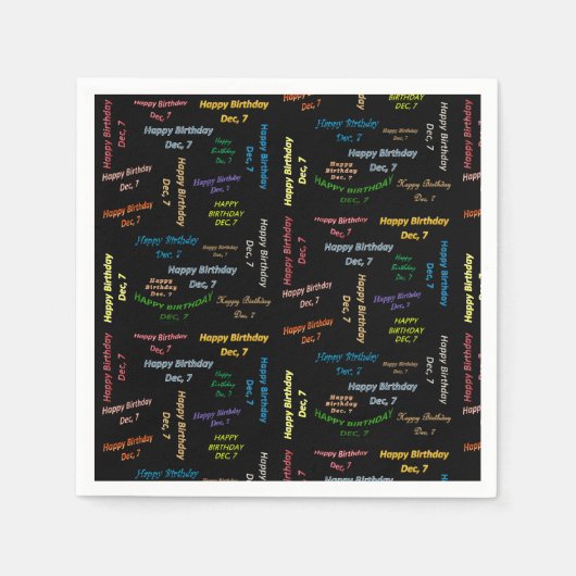 Serviette En Papier Papier serviettes décembre, 7 anniversaire (Devant)