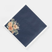 Serviette En Papier Papier serviettes, Elégant bleu floral (Coin)