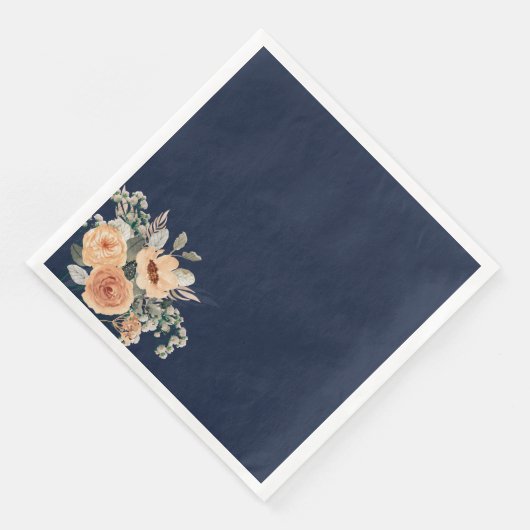 Serviette En Papier Papier serviettes, Elégant bleu floral (Coin)