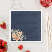 Serviette En Papier Papier serviettes, Elégant bleu floral (En situation)