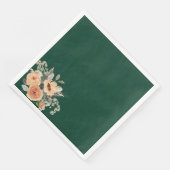 Serviette En Papier Papier serviettes, Elégant vert floral (Coin)