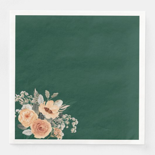 Serviette En Papier Papier serviettes, Elégant vert floral (Devant)