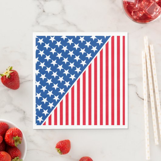 Serviette En Papier Papier Serviettes-Étoiles et rayures patriotiques (En situation)