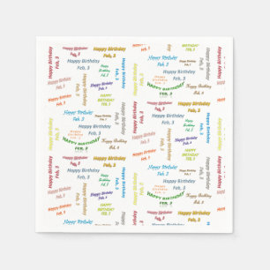 Serviette En Papier Papier serviettes février, 3 anniversaire