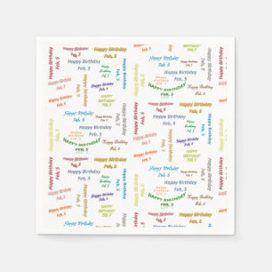 Serviette En Papier Papier serviettes Février, 5 Anniversaire