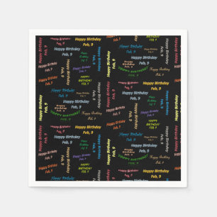 Serviette En Papier Papier serviettes Février, 9 Anniversaire