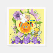 Serviette En Papier Papier serviettes, Floral Jaune Baby Angel (Devant)