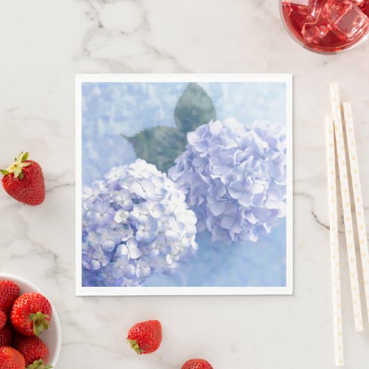 Serviette En Papier Papier serviettes-Hydrangées bleu (En situation)