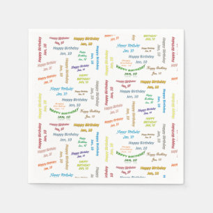 Serviette En Papier Papier serviettes Janvier, 10 Anniversaire