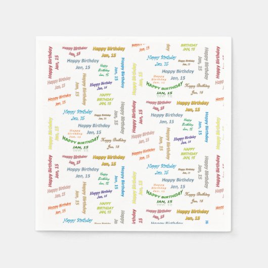 Serviette En Papier Papier serviettes Janvier, 15 Anniversaire (Devant)