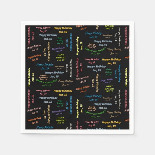 Serviette En Papier Papier serviettes Janvier, 19 Anniversaire (Devant)