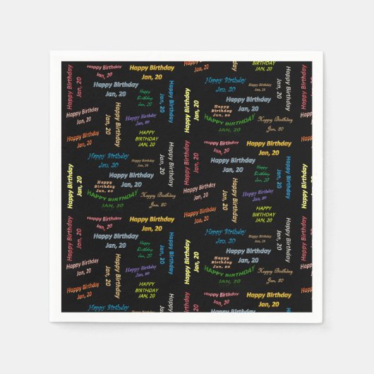 Serviette En Papier Papier serviettes Janvier, 20 Anniversaire (Devant)